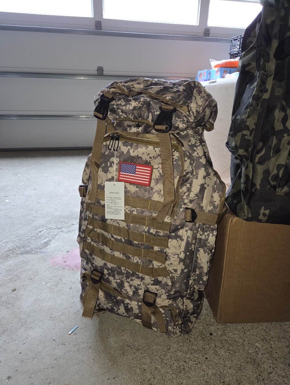 Tactical Digital Desert Camo Backpack - Khaki Accent